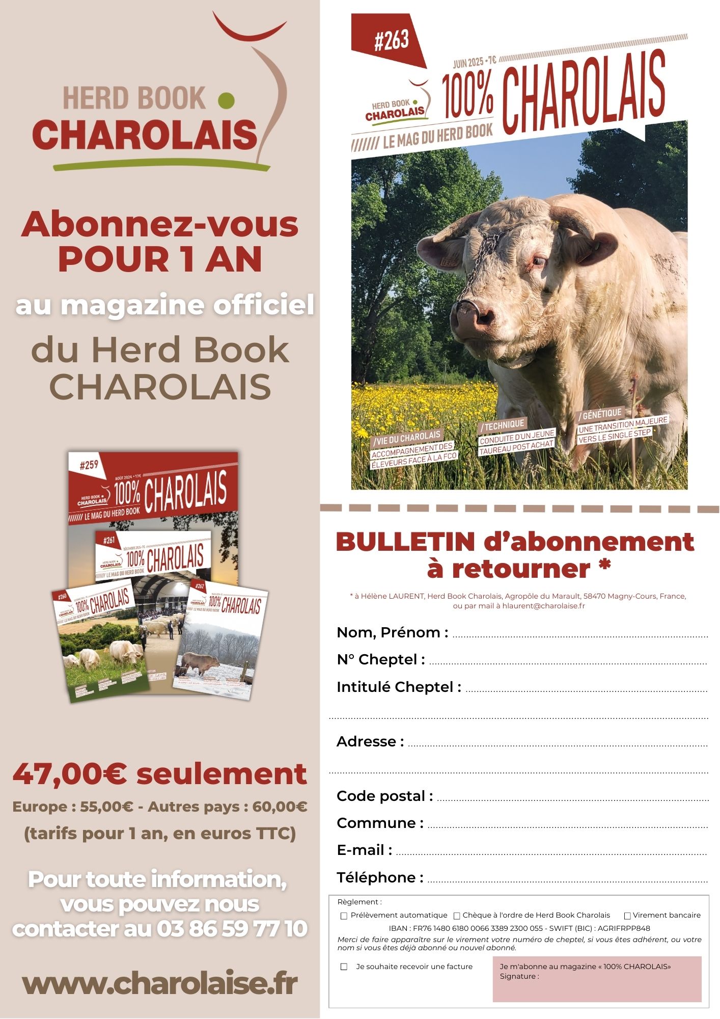 Abonnement à la revue 100 % Charolais