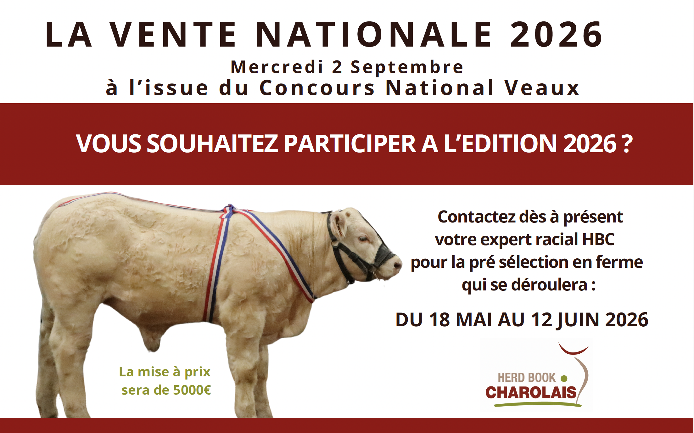 Lire la suite à propos de l’article VENTE NATIONALE 2026 : LANCEMENT DE LA PRÉ-SÉLECTION